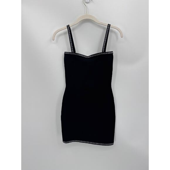 Alexander Wang Black Swarovski Crystal Trim Mini Dress Detachable Straps XS NWT - Picture 6 of 11